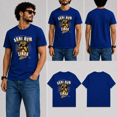 Abhi Hum Zinda Hain Male Round Neck Half Sleeve T-Shirt