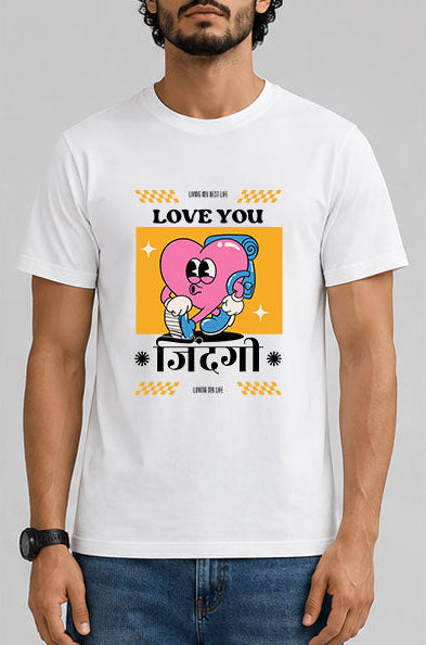 Love You Zindegi Male Round Neck Half Sleeve T-Shirt