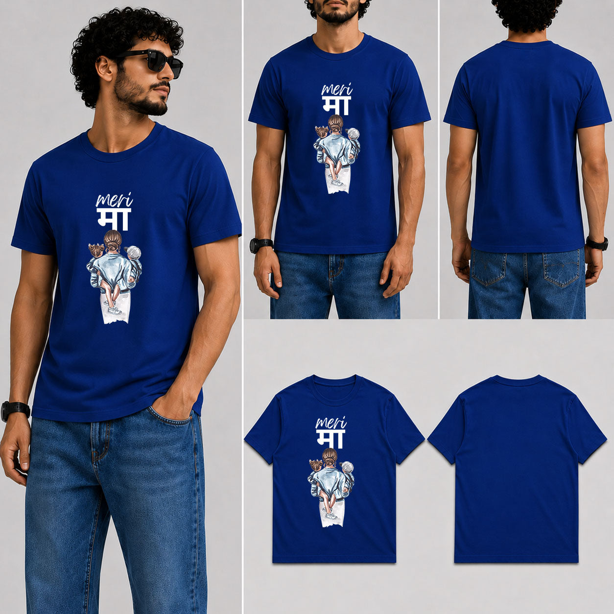 meri maa Male Round Neck Half Sleeve T-Shirt