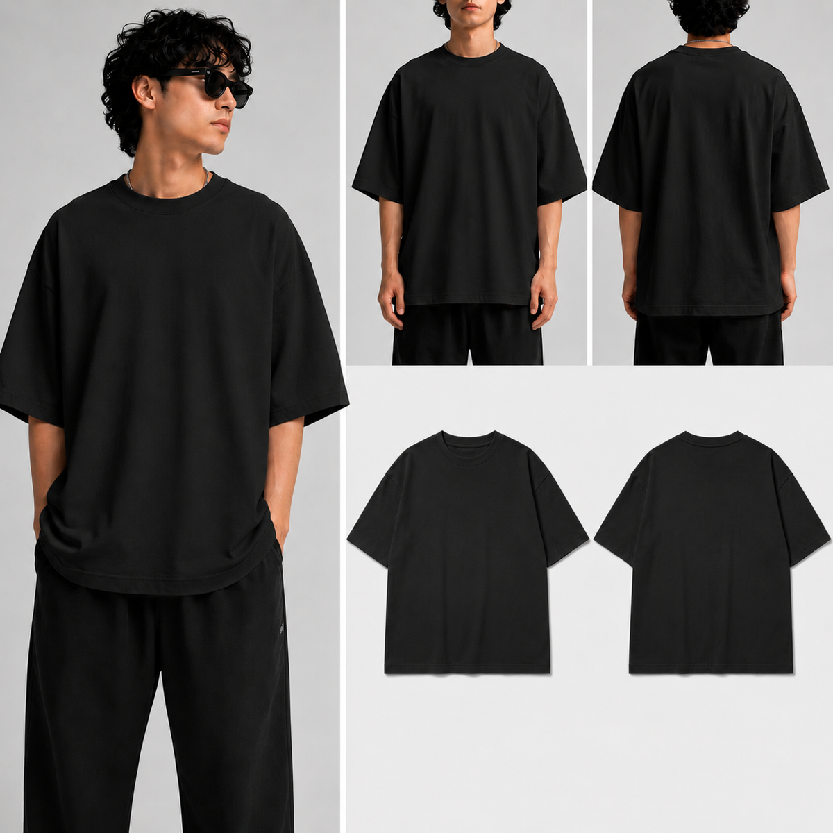 Plain Black Unisex Oversized Standard T-Shirt for man & women