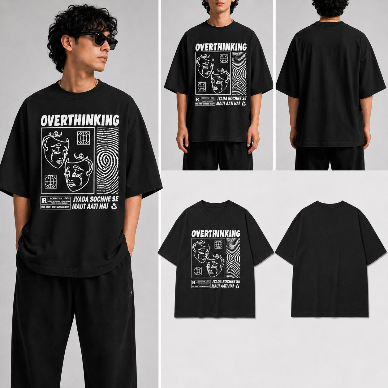 Overthinking Unisex Oversized Standard T-Shirt for man & women
