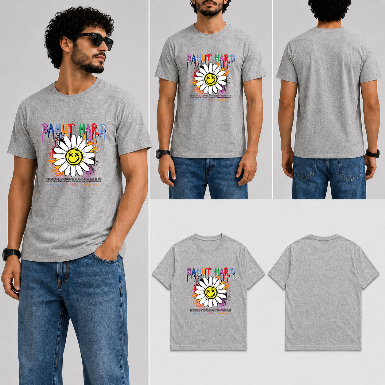 Bahut Hard Male Round Neck Half Sleeve T-Shirt
