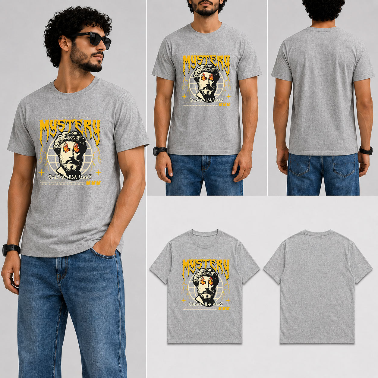 Mystry Male Round Neck Half Sleeve T-Shirt