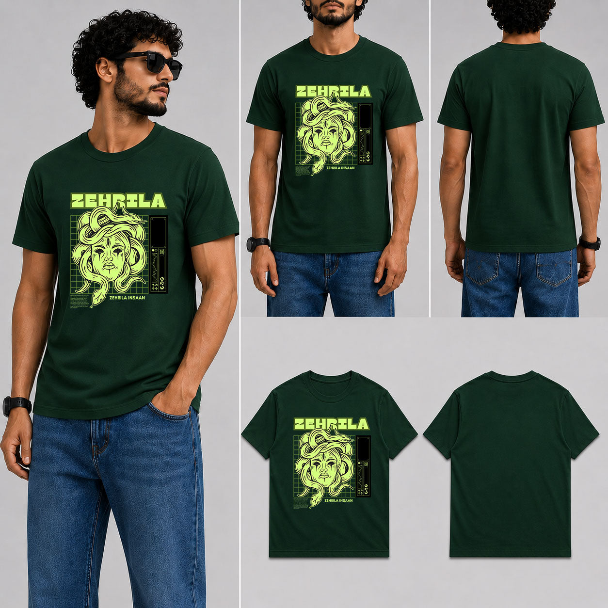 Zehrila Male Round Neck Half Sleeve T-Shirt