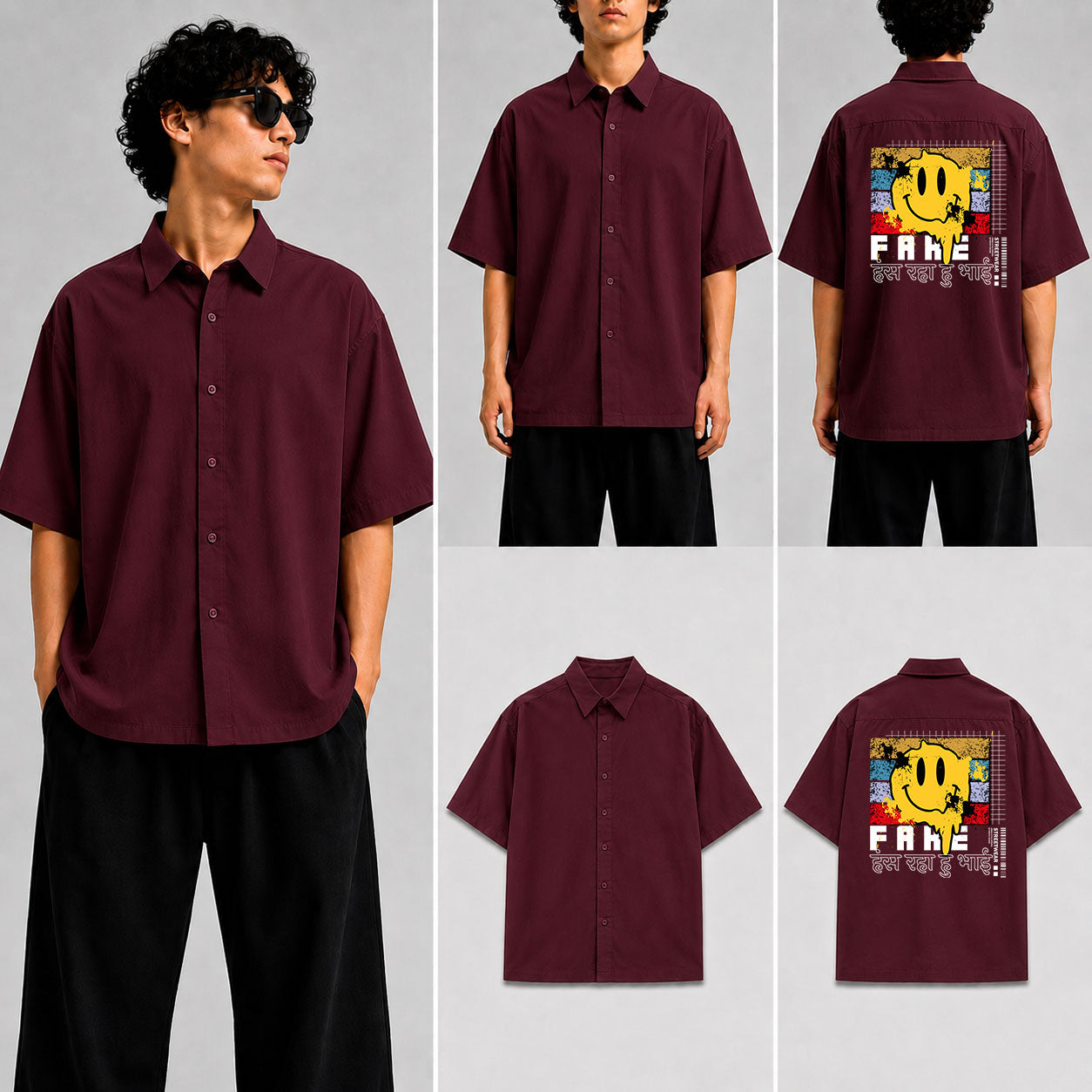 Fake हंस रहा हु भाई Unisex Oversized Shirt for man & women