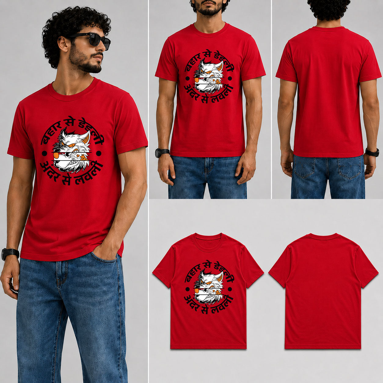 Bahar Se Deadly Male Round Neck Half Sleeve T-Shirt