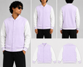 Plain Lavender Unisex Varsity Jacket for man & women