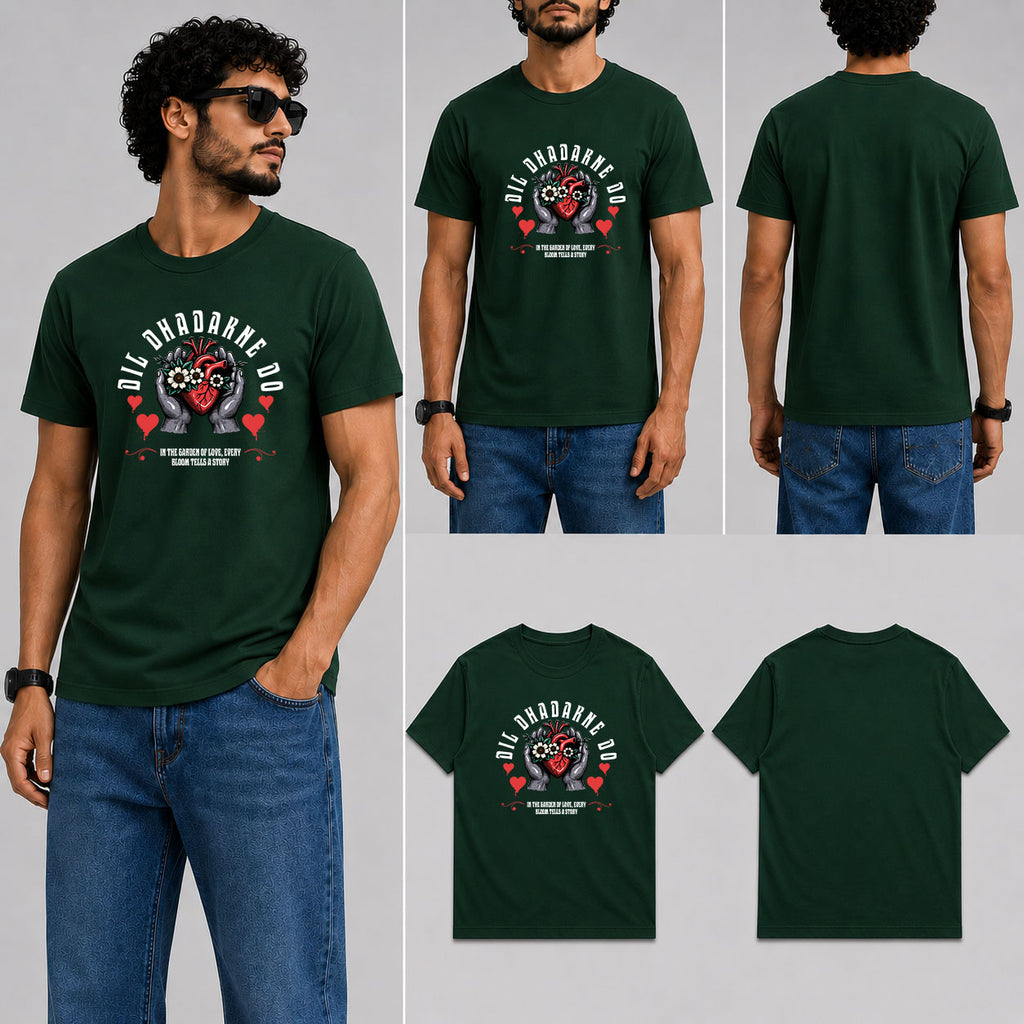 Dil dhadakne do Male Round Neck Half Sleeve T-Shirt