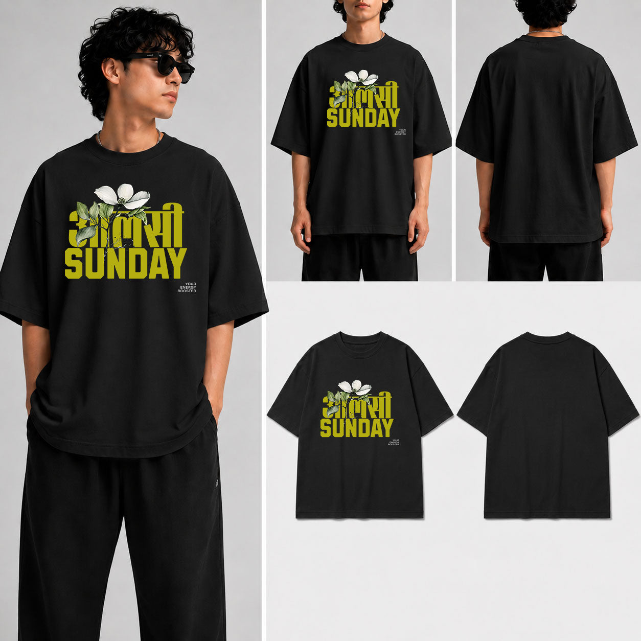 ALSHI SUNDAY Unisex Oversized Standard T-Shirt for man & women