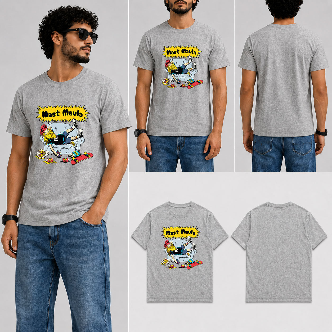 Mast Maula Male Round Neck Half Sleeve T-Shirt