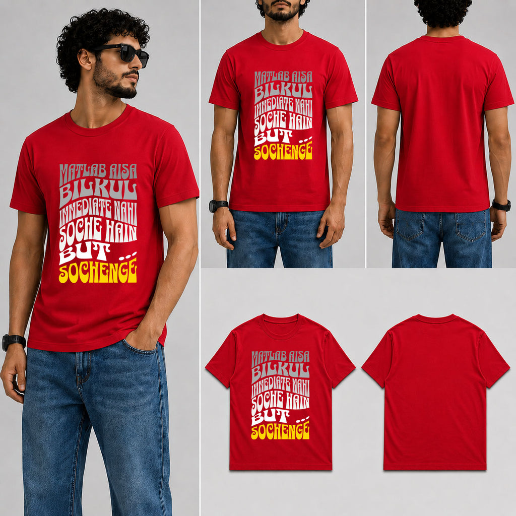 Matlab Sochenge.. Male Round Neck Half Sleeve T-Shirt