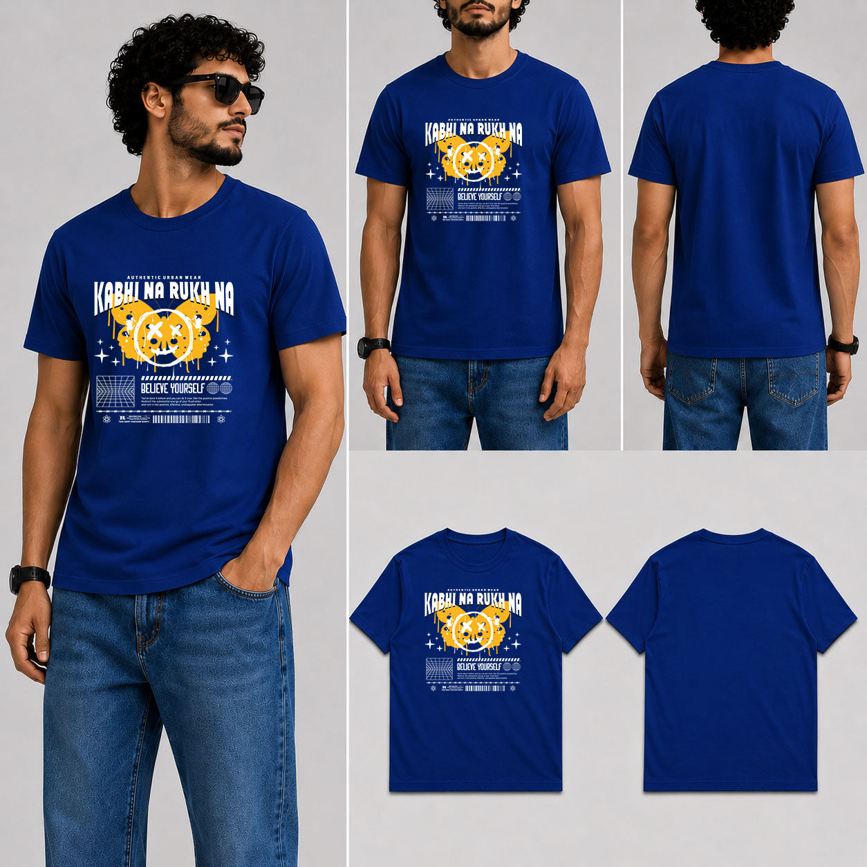 Kabhi Na Rukh Na Male Round Neck Half Sleeve T-Shirt