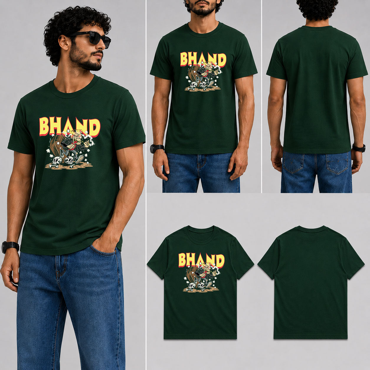 BHAND Male Round Neck Half Sleeve T-Shirt