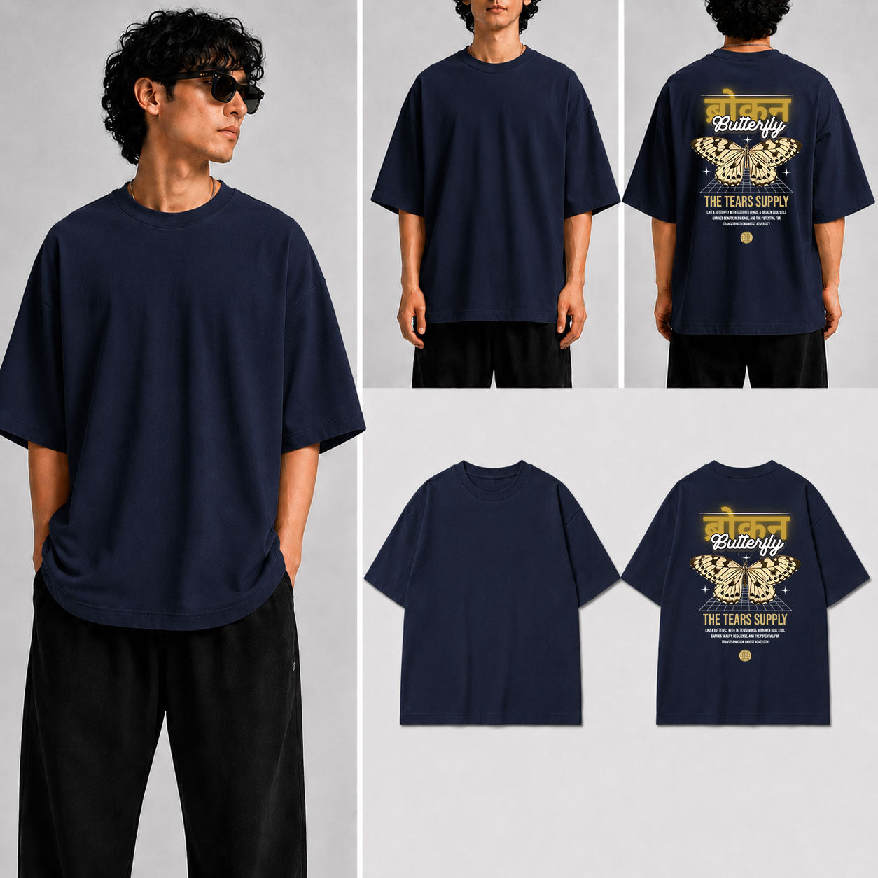 Broken Butterfly Unisex Oversized Standard T-Shirt for man & women