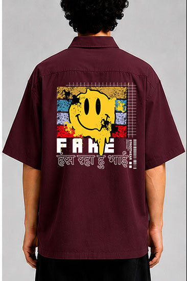 Fake हंस रहा हु भाई Unisex Oversized Shirt for man & women