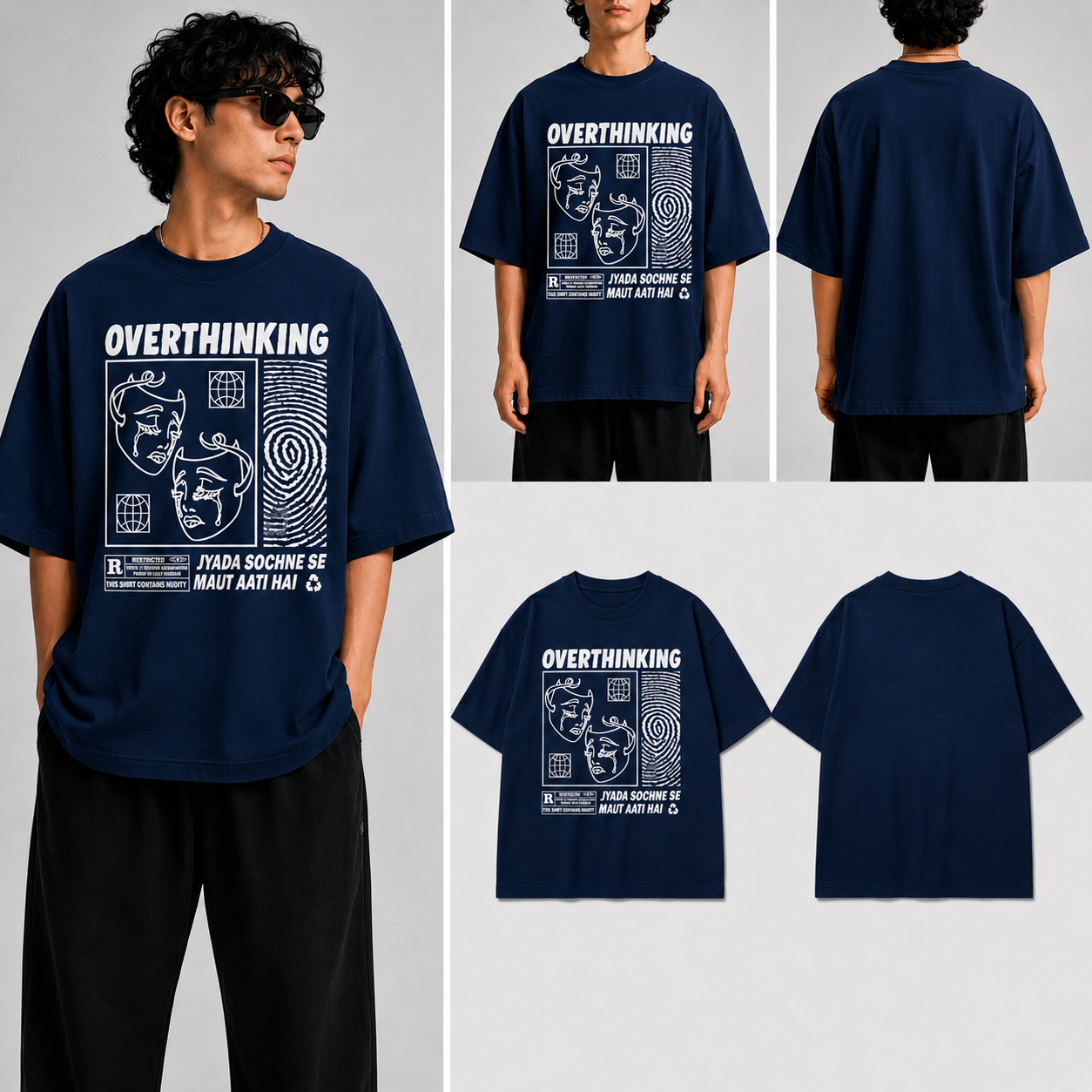 Overthinking Unisex Oversized Standard T-Shirt for man & women