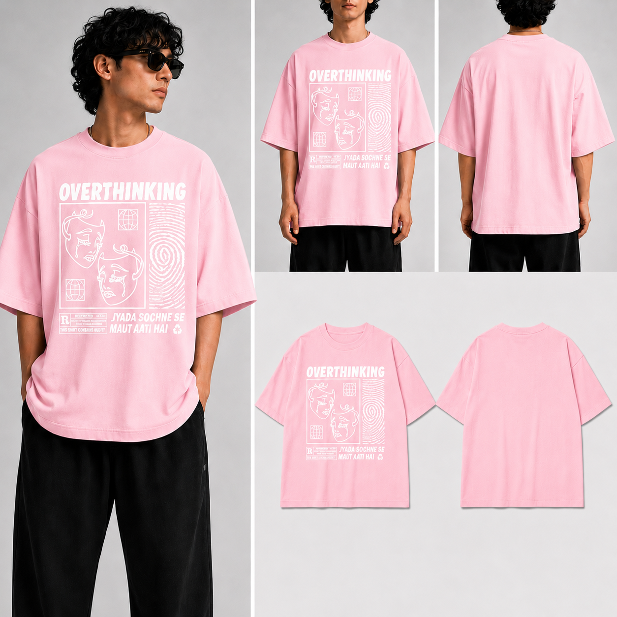 Overthinking Unisex Oversized Standard T-Shirt for man & women