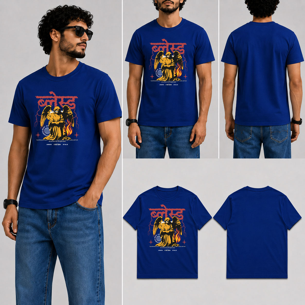 ब्लेस्ड Male Round Neck Half Sleeve T-Shirt