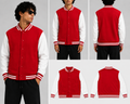 Plain Red Unisex Varsity Jacket for man & women