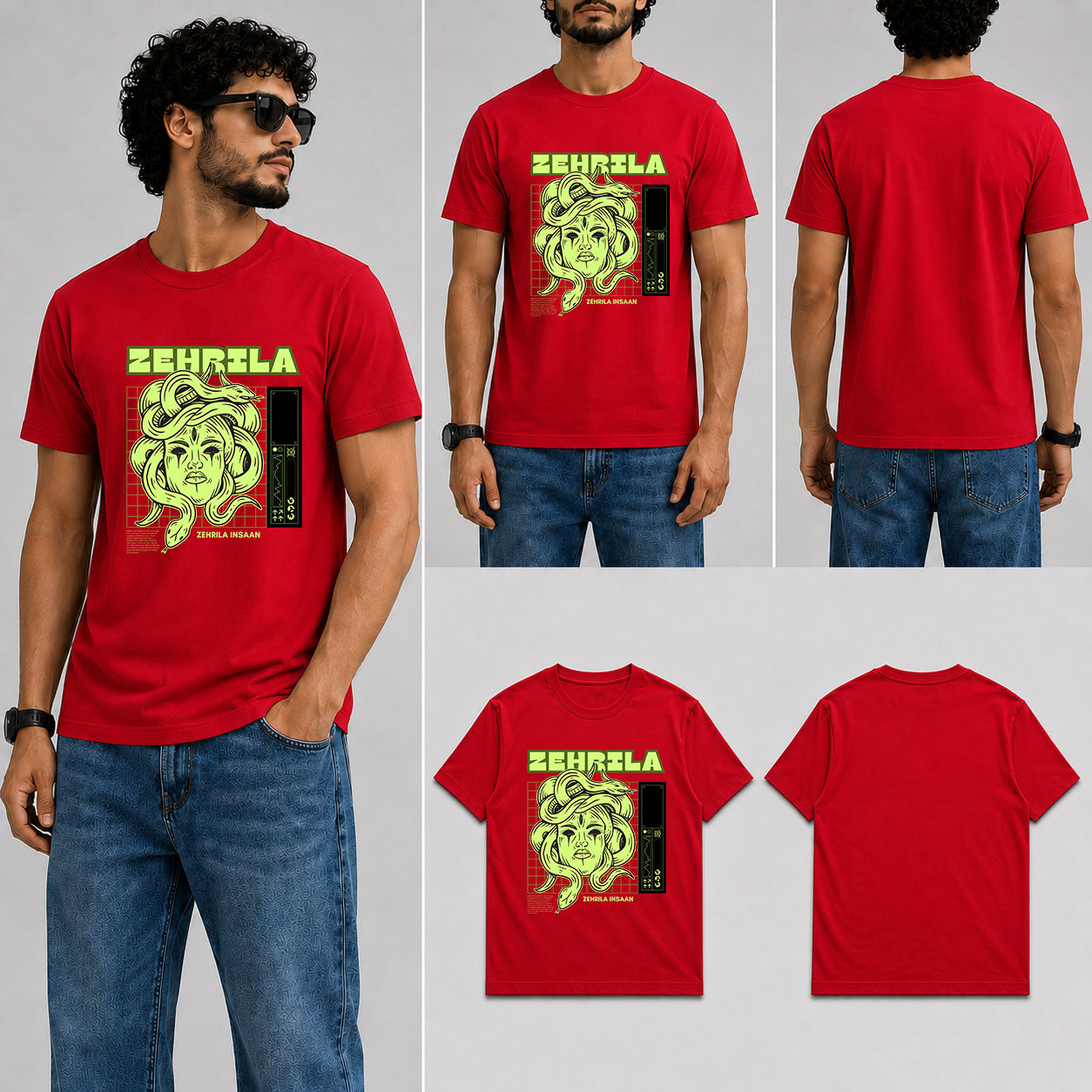Zehrila Male Round Neck Half Sleeve T-Shirt