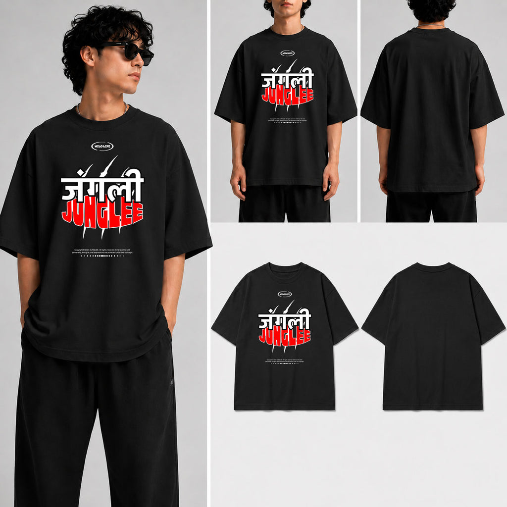 JUNGLEE Unisex Oversized Standard T-Shirt for man & women