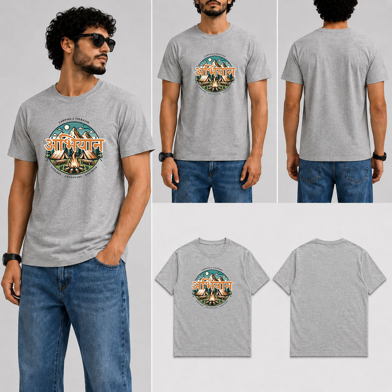 ABHIYAN Male Round Neck Half Sleeve T-Shirt