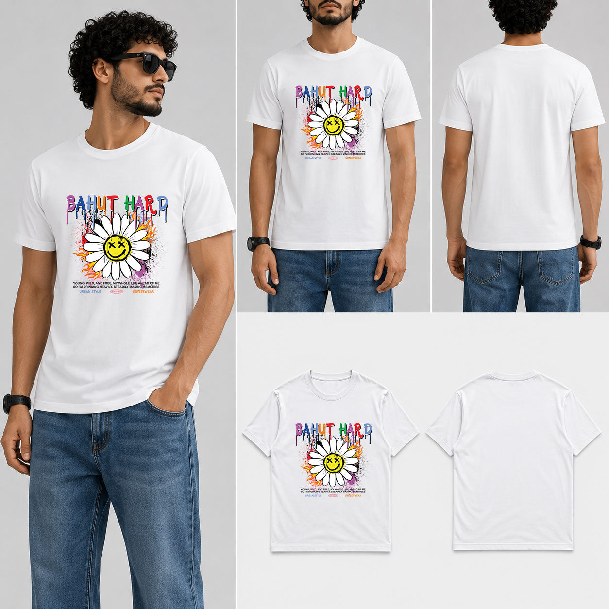 Bahut Hard Male Round Neck Half Sleeve T-Shirt