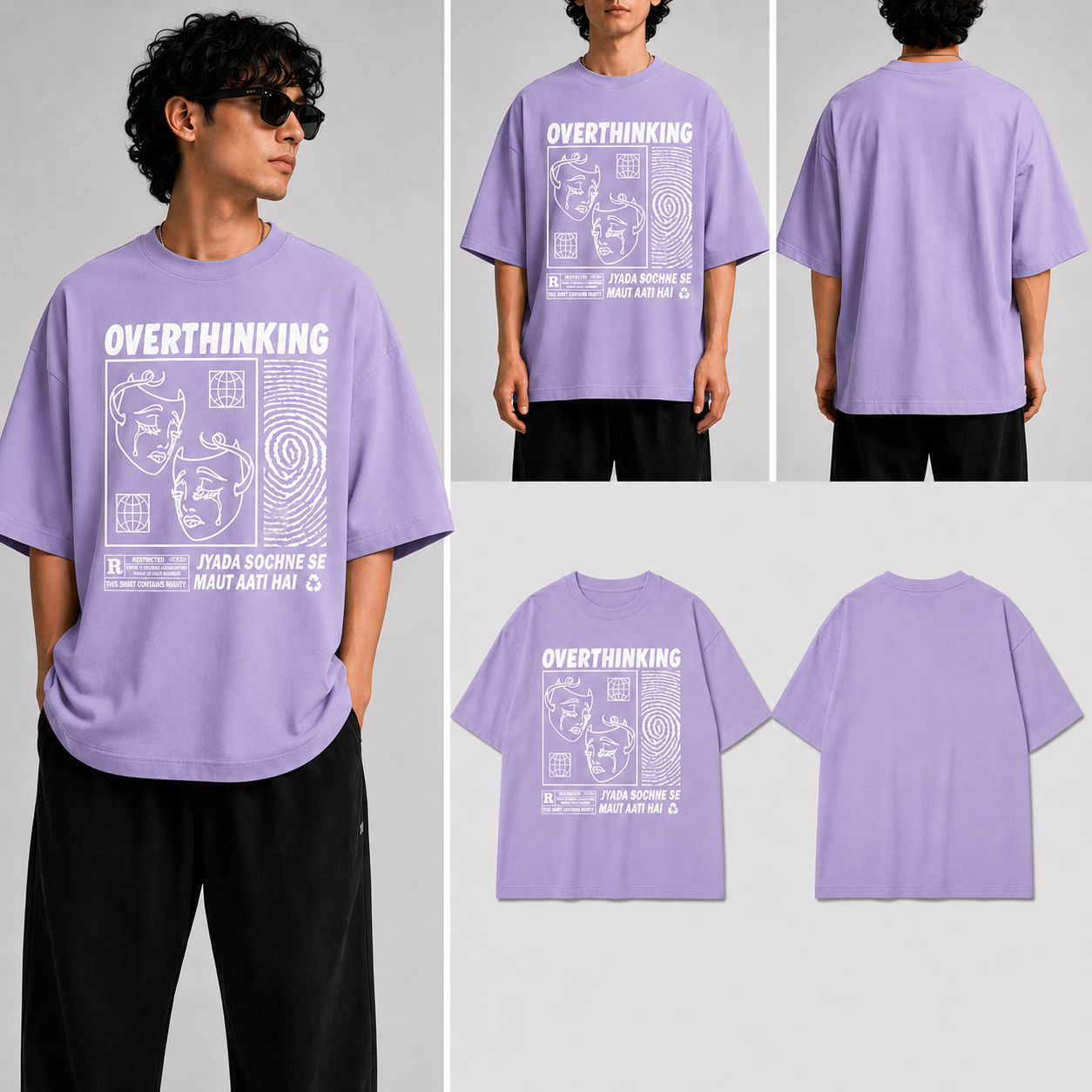 Overthinking Unisex Oversized Standard T-Shirt for man & women