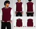 Plain Maroon Unisex Varsity Jacket for man & women