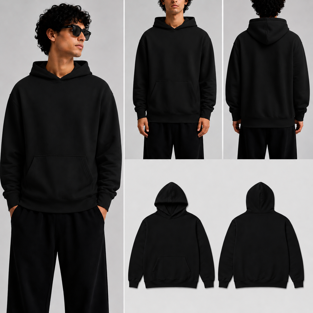 Plain Black Unisex Hoodie for man & women