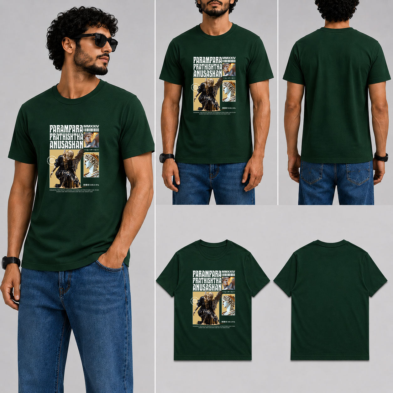 Parampara, Prathishtha, Anushan Male Round Neck Half Sleeve T-Shirt