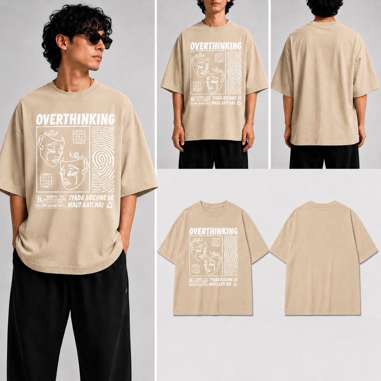 Overthinking Unisex Oversized Standard T-Shirt for man & women