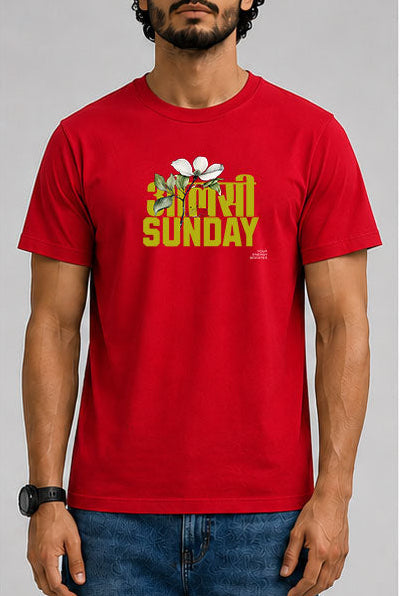 ALSHI SUNDAY Male Round Neck Half Sleeve T-Shirt