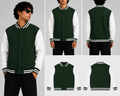 Plain Dark green Unisex Varsity Jacket for man & women