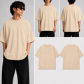 Plain Beige Unisex Oversized Standard T-Shirt for man & women