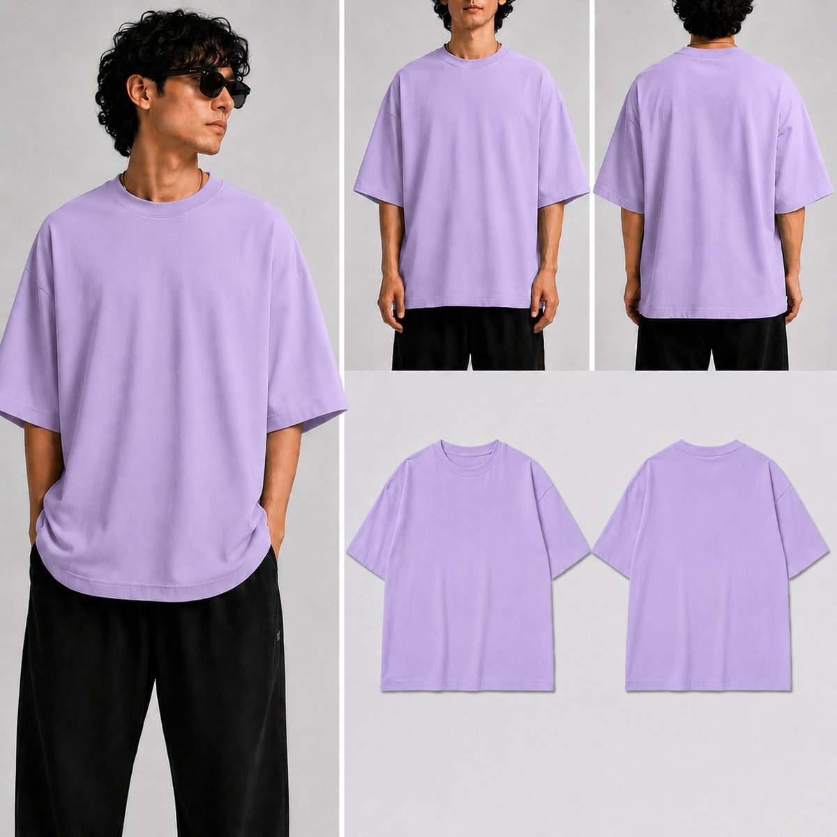 Plain Lavender Unisex Oversized Standard T-Shirt for man & women