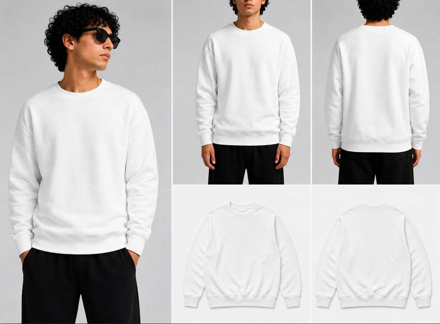 Plain White Unisex Sweatshirts for man & women