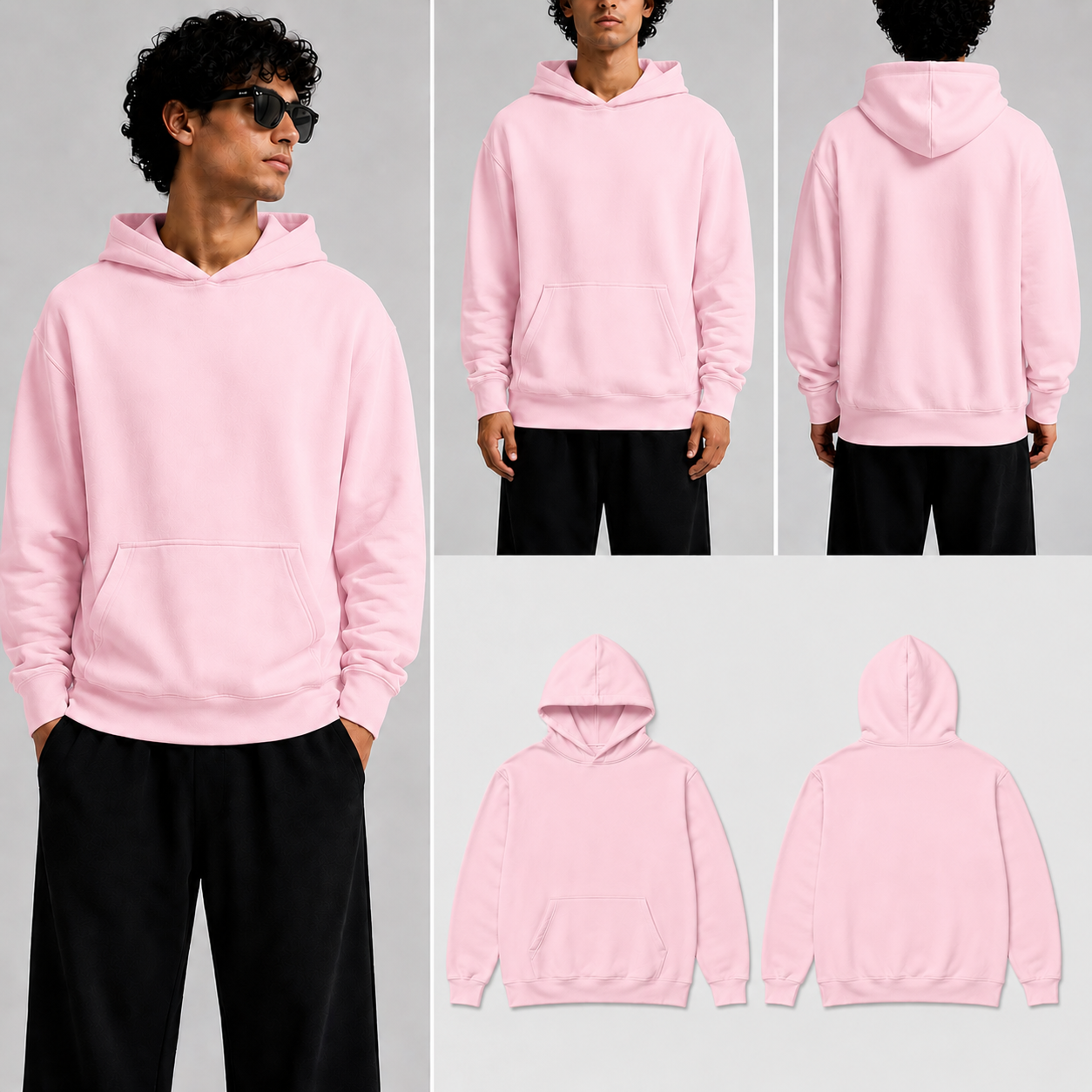 Plain Light Baby Pink Unisex Hoodie for man & women