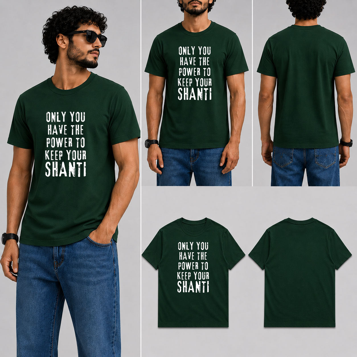 Keep your Shanti Male Round Neck Half Sleeve T-Shirt