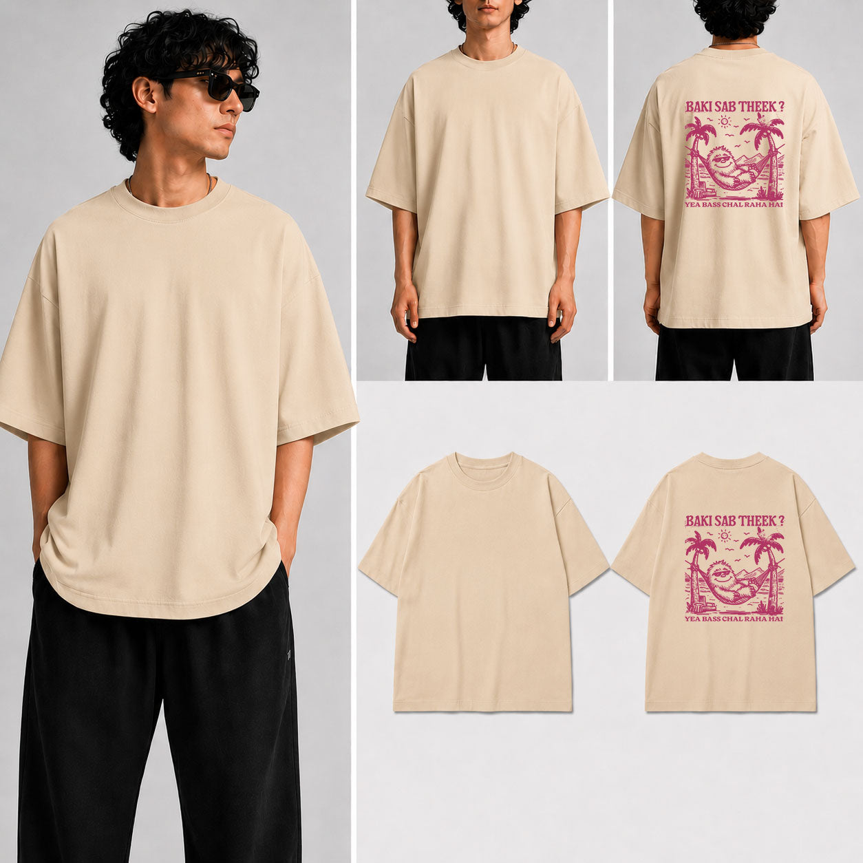 BAKI SAB THEEK Unisex Oversized Standard T-Shirt for man & women
