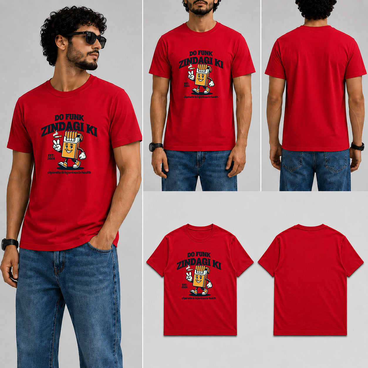 DO FUNK ZINDAGI KI Male Round Neck Half Sleeve T-Shirt