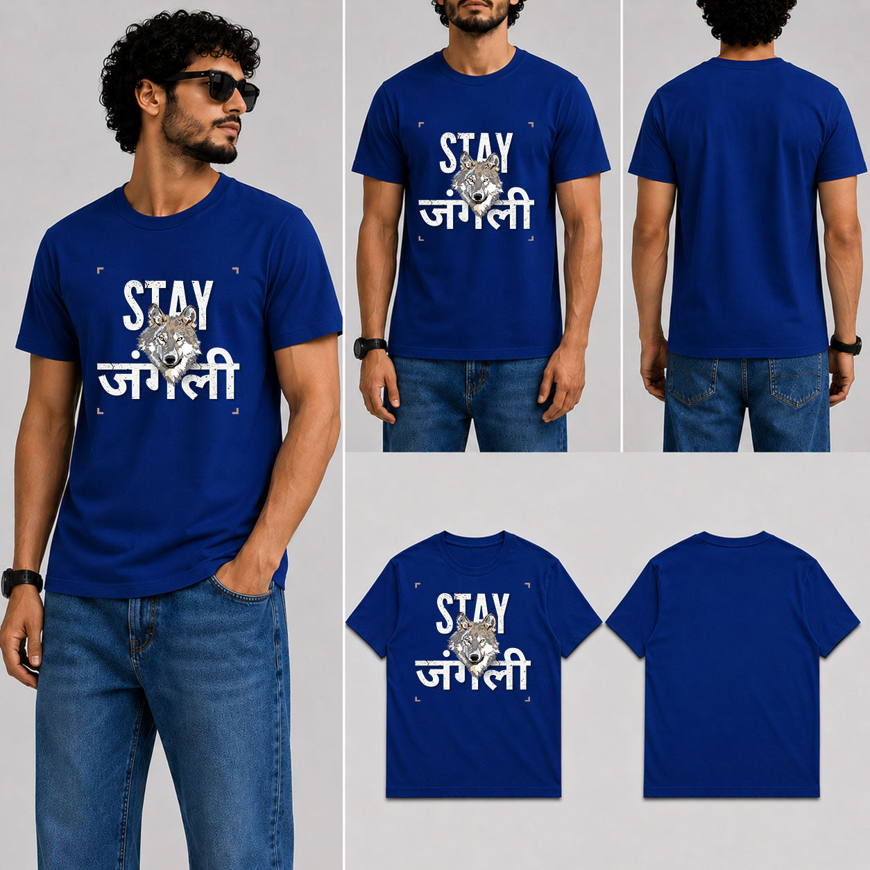 STAY JUNGLI Male Round Neck Half Sleeve T-Shirt