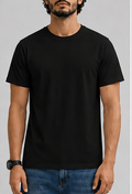 Plain Black Male Round Neck Half Sleeve T-Shirt