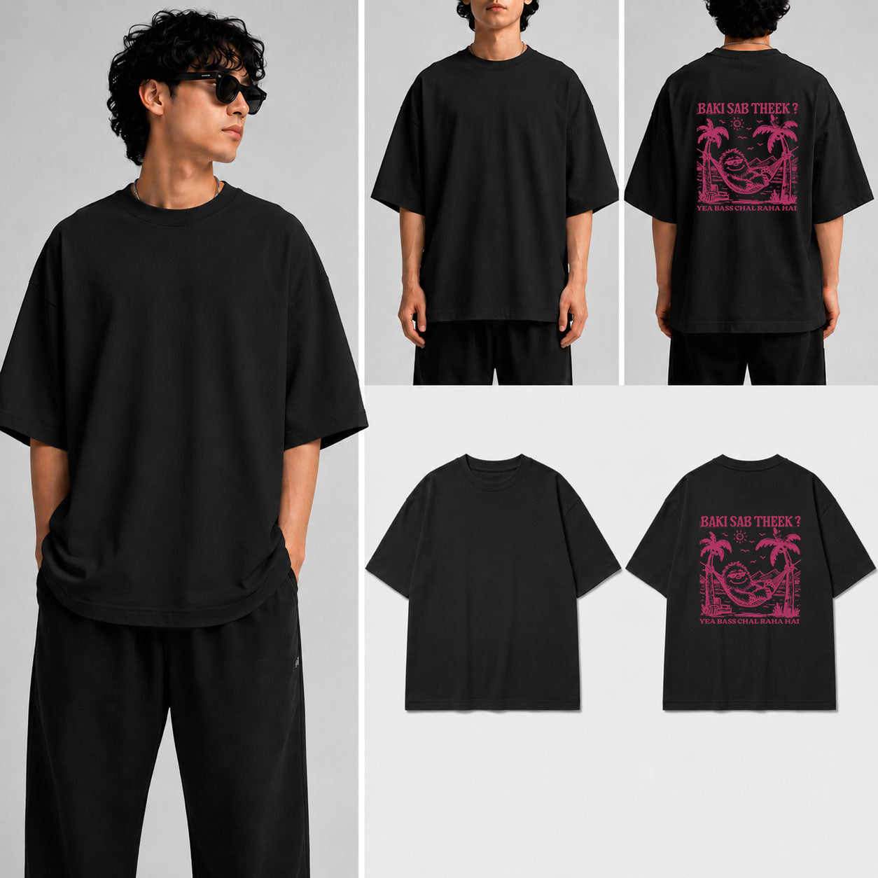 BAKI SAB THEEK Unisex Oversized Standard T-Shirt for man & women