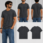 Plain Charcoal Male Round Neck Half Sleeve T-Shirt