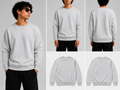 Plain Grey Unisex Sweatshirts for man & women