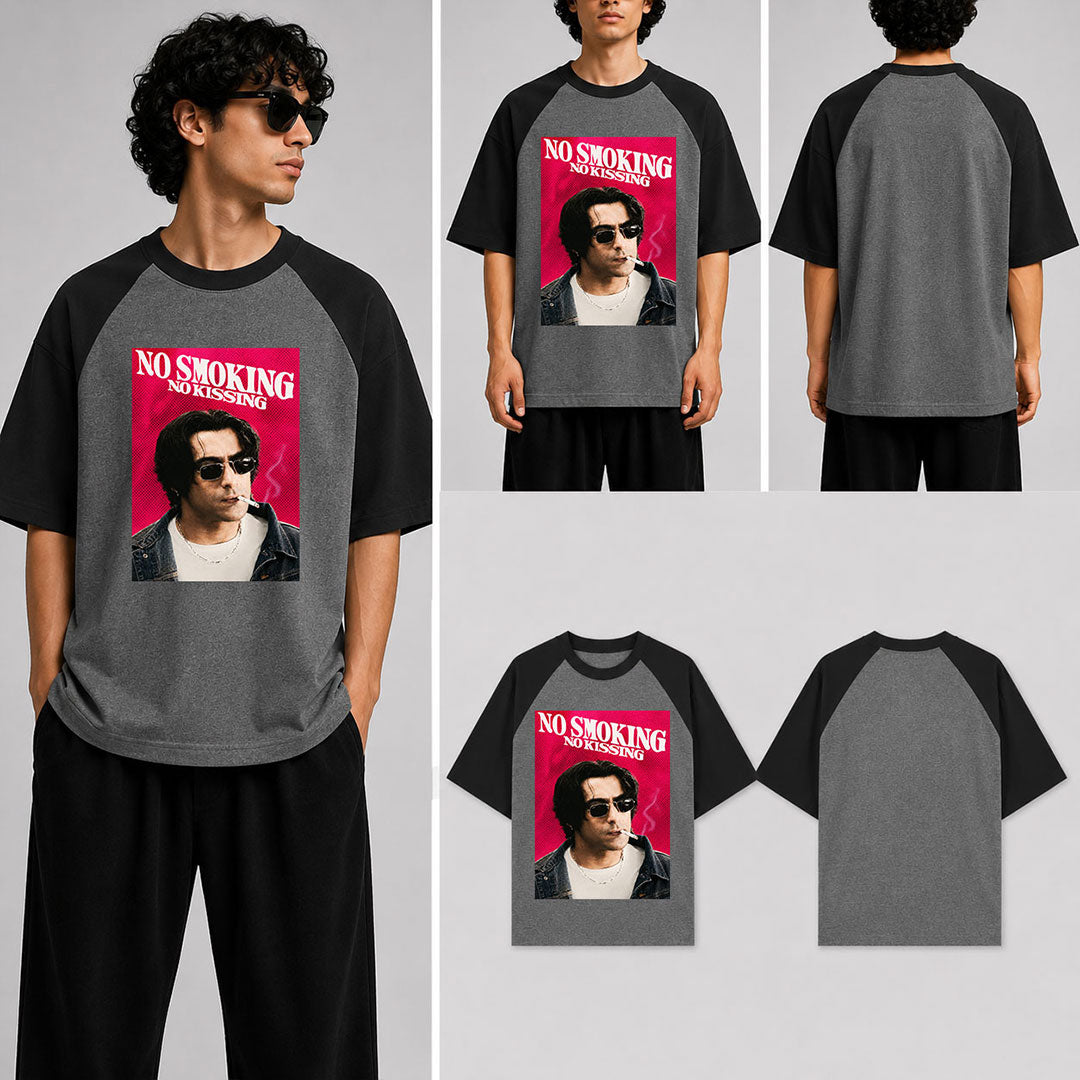 No Smoking Unisex Oversized Raglan T-Shirt for man & women