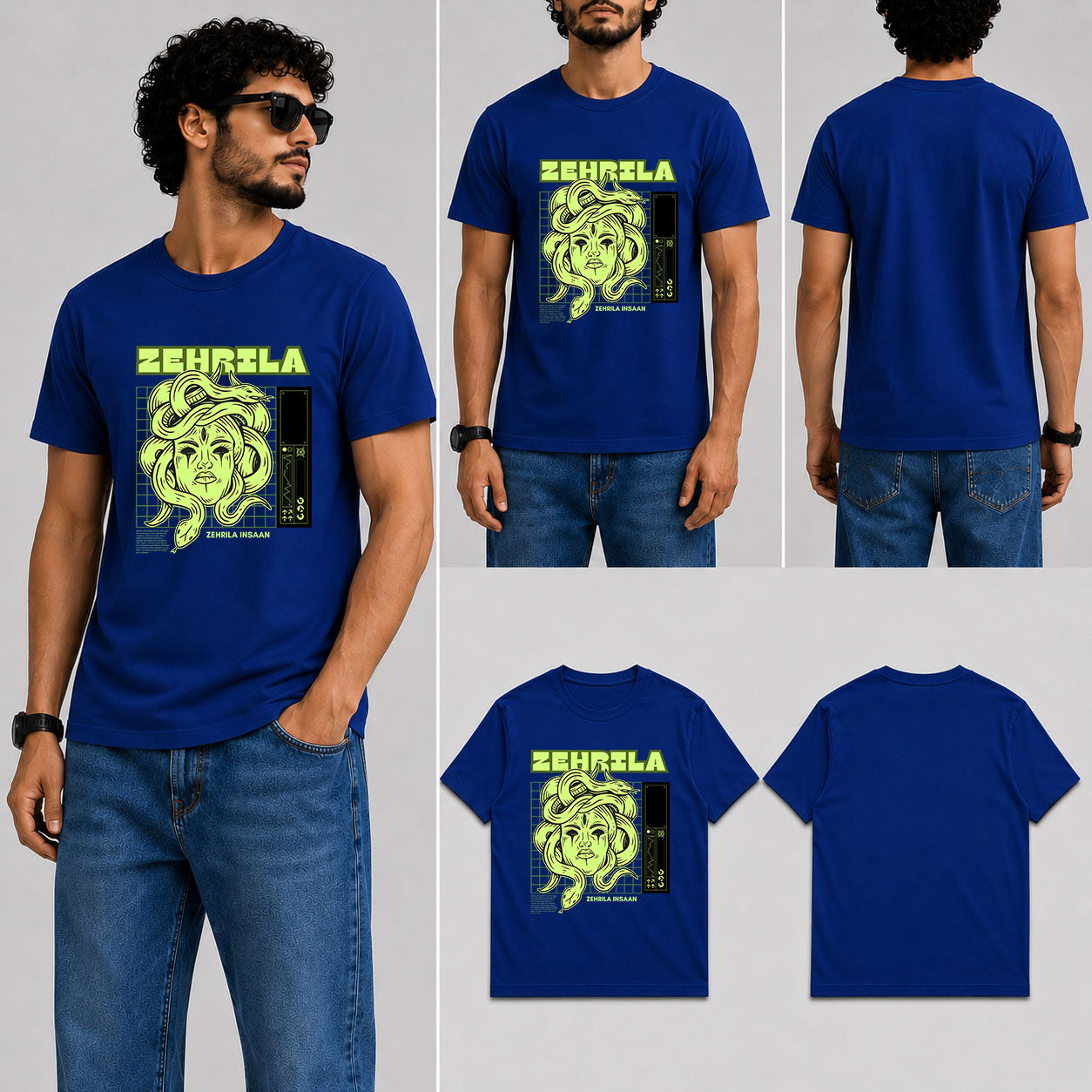 Zehrila Male Round Neck Half Sleeve T-Shirt