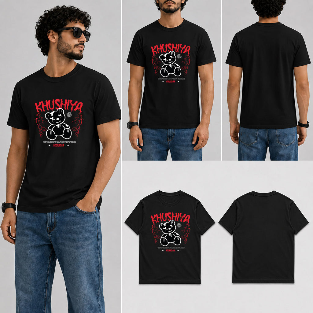 Khushiya Male Round Neck Half Sleeve T-Shirt