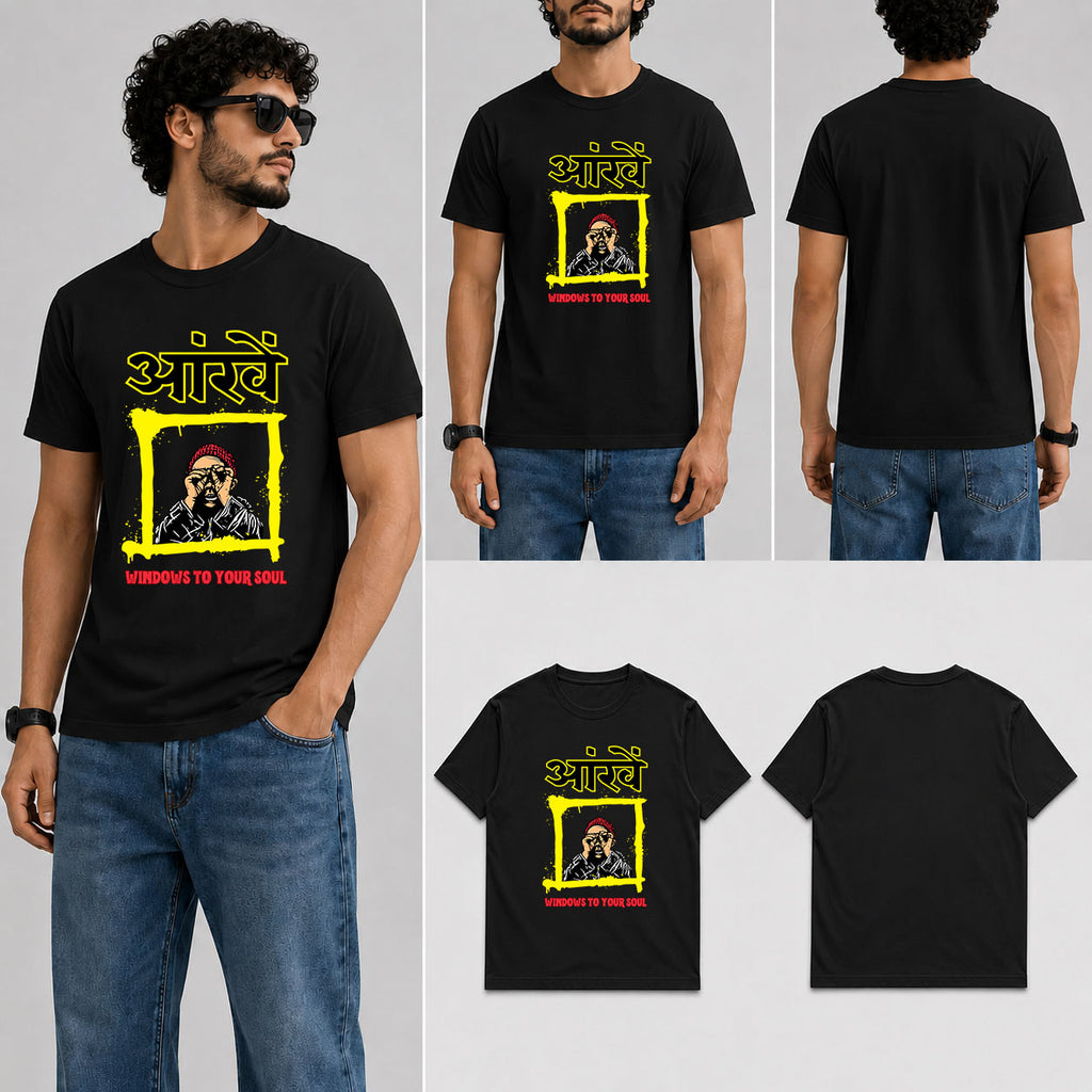 Aankhen Male Round Neck Half Sleeve T-Shirt